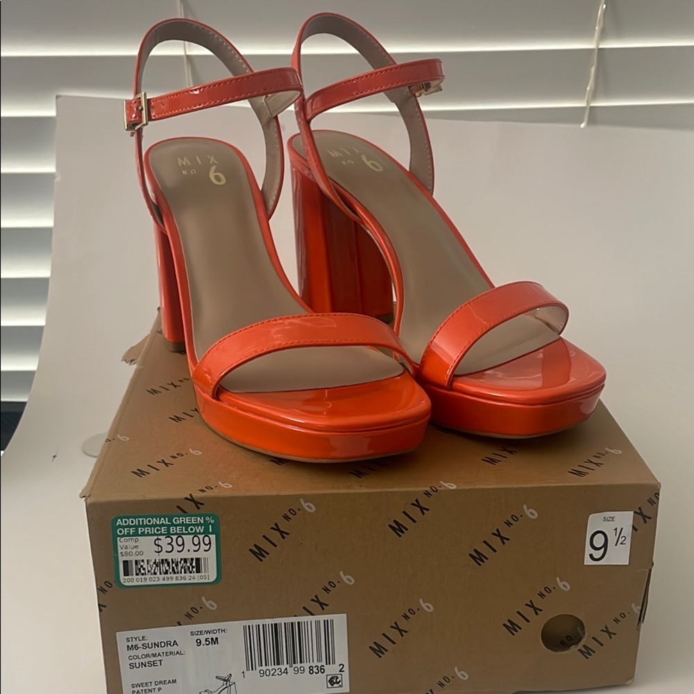 Mix No. 6 Sundra Orange Heeled Sandals with Platform